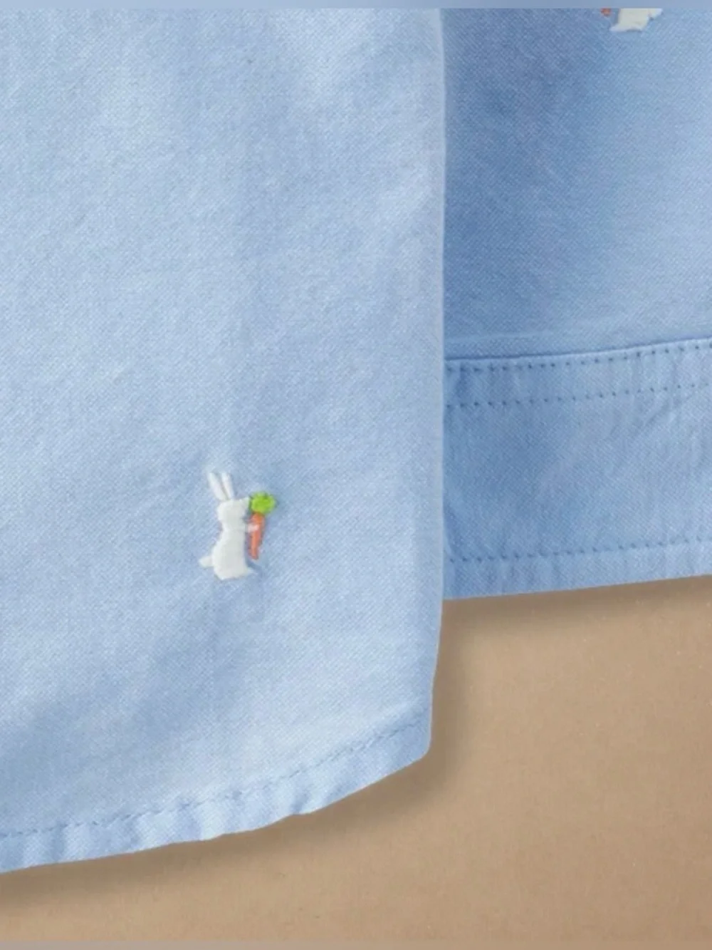 Gymboree  Boys Light Blue Oxford Shirt with Bunny Embroidery